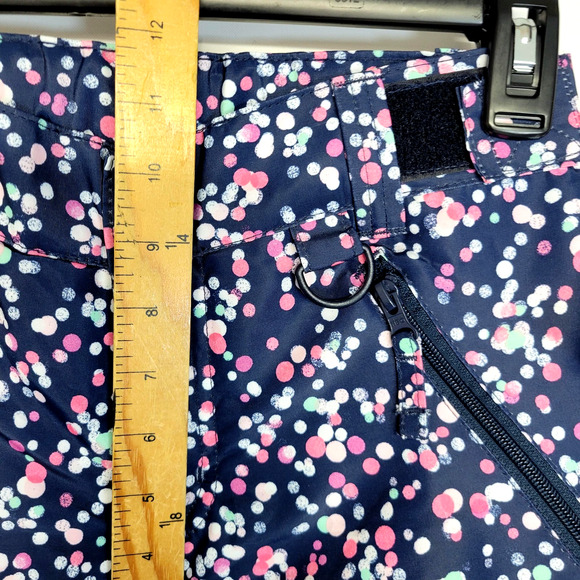 New Roebuck & Co Snow Pants Girls Large 14 Navy Blazer Water Resistant Dots - Picture 11 of 16